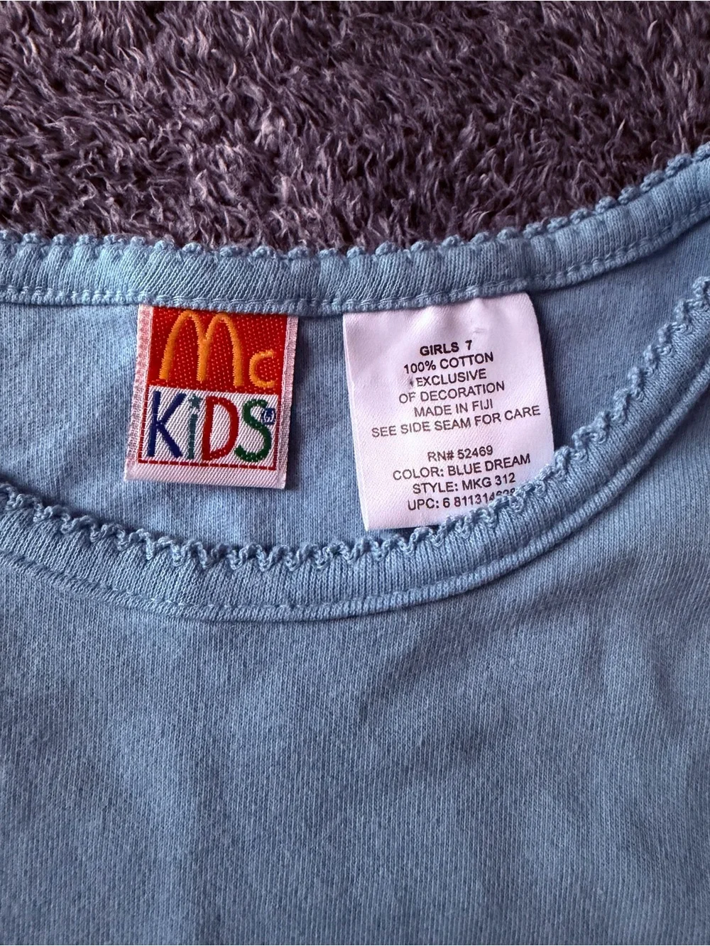 Vintage McKids Light Blue Floral Embroidered Dress